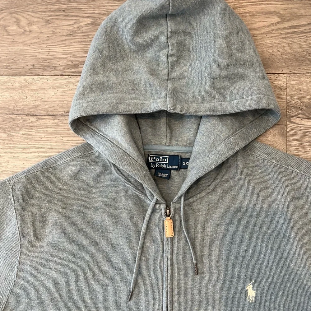 Polo Ralph Lauren Vintage Men’s Full Zip Hooded Jacket Heathered Sky Blue XXL
